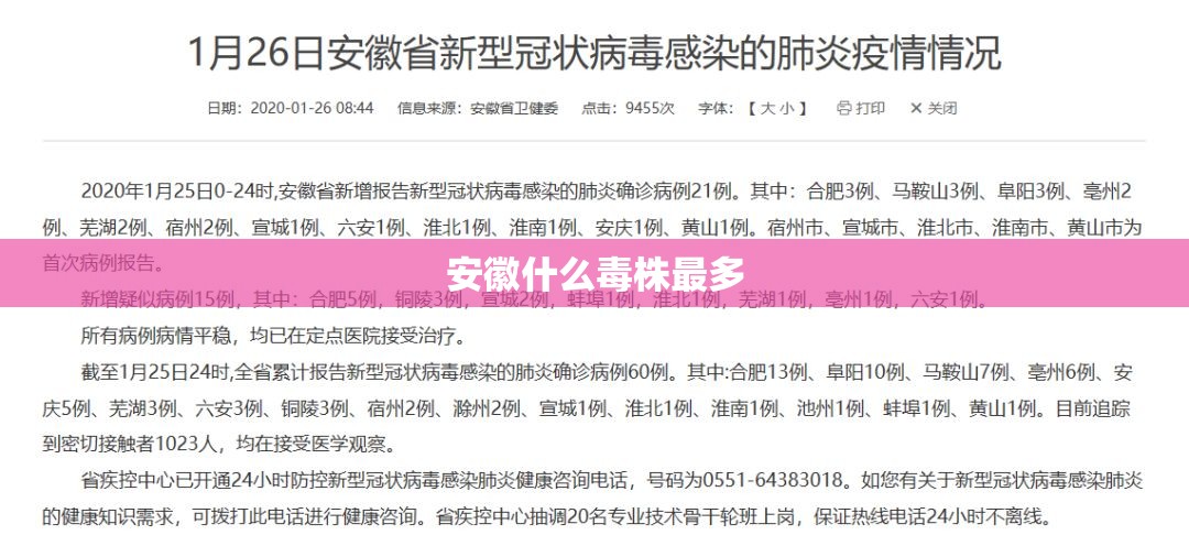 安徽什么毒株最多