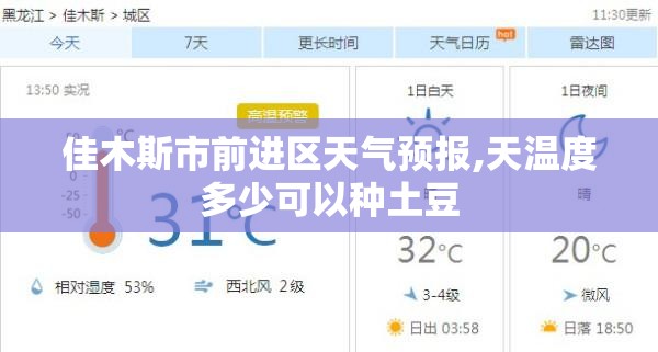佳木斯市前进区天气预报,天温度多少可以种土豆
