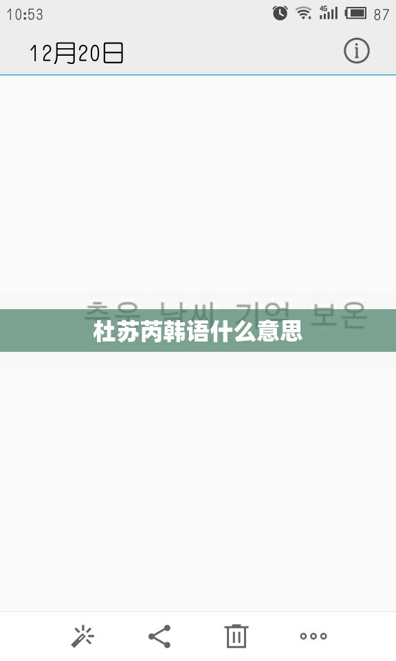杜苏芮韩语什么意思