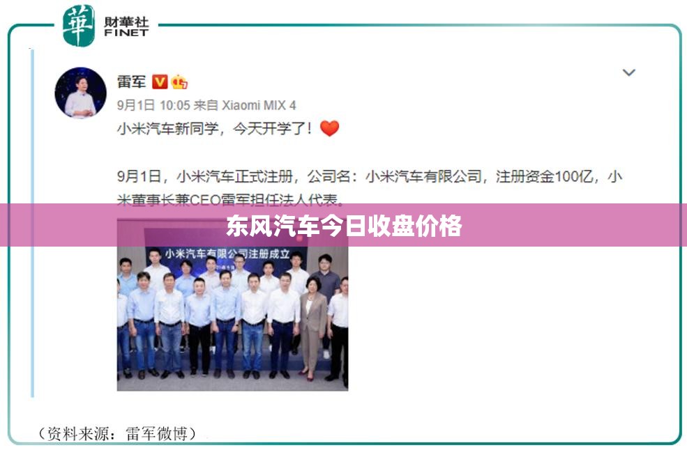 东风汽车今日收盘价格