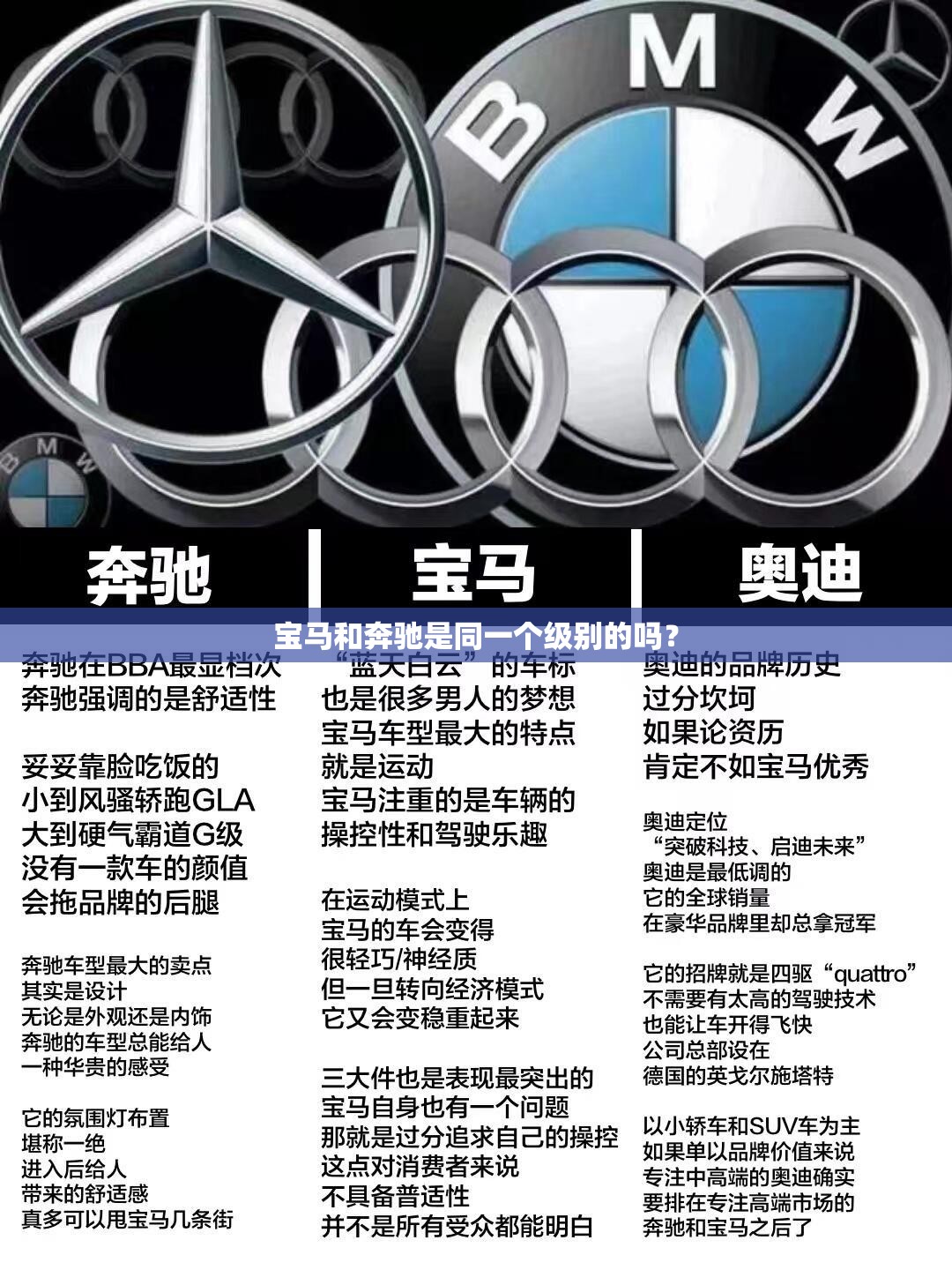 宝马和奔驰是同一个级别的吗？