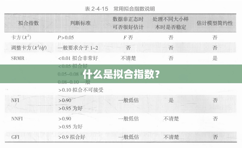 什么是拟合指数？