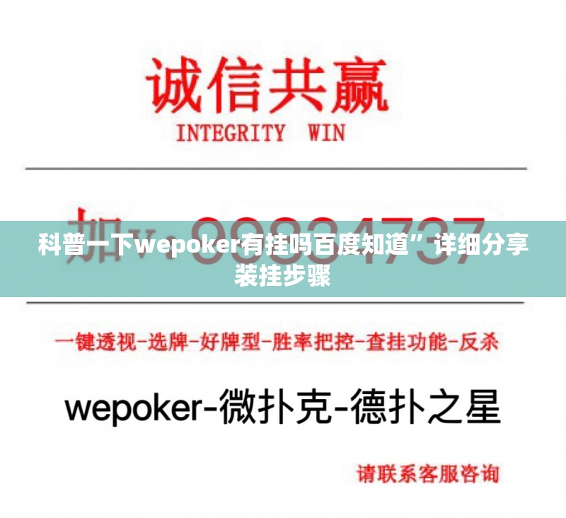 科普一下wepoker有挂吗百度知道”详细分享装挂步骤