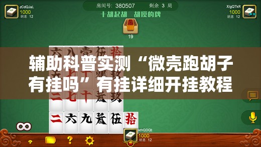 辅助科普实测“微壳跑胡子有挂吗”有挂详细开挂教程